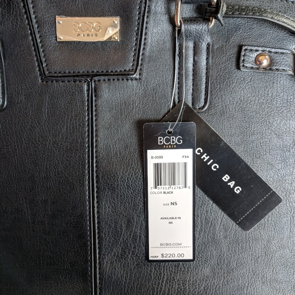 BCBG Black Chic Tote Bag - Picture 2 of 6
